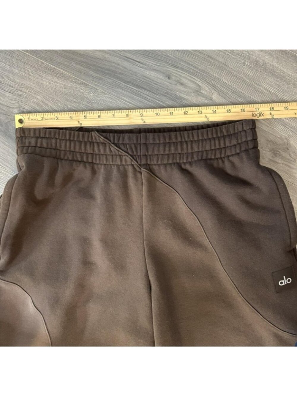 Alo Yoga Make Waves Sweatpant Womens L Brown Colorblock Fleece Lined Lounge - Picture 8 of 12